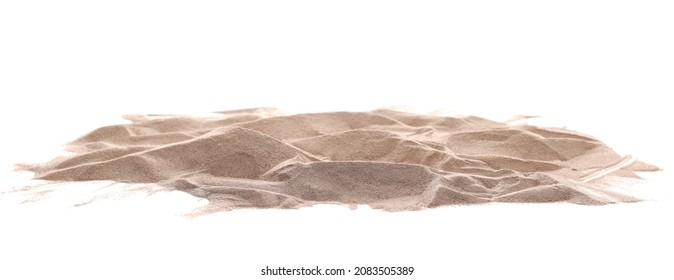 Desert Sand Dune Isolated On White Background, Clipping Path