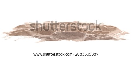 Desert sand dune isolated on white background, clipping path
