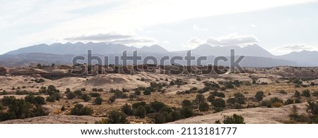 Desert sand landscapes in the Moab Sand flats 4v4 offroad vehicle area in Utah, USA.