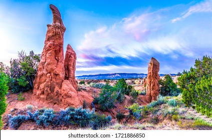 Desert Scene. Blue Sky Over The Desert Landscape