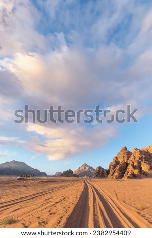 Desert Scenery in Wadi Rum, Jordan.