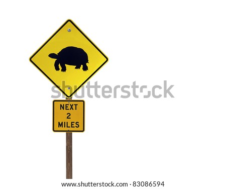 Desert Tortoise caution highway sign deep in the Nevada desert.