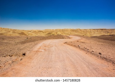 Desert Trail Country Side Off Road Location With Sand Valley Around And Mountain Background In Middle East Hot Natural Environment 