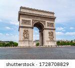 Deserted Arc de Triomphe during Covid-19 Lockdown in Paris.