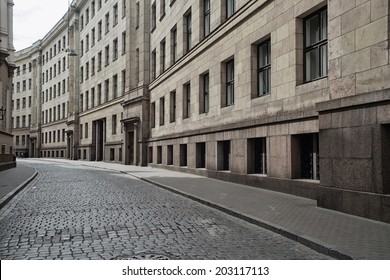 Deserted City Street. Europe.