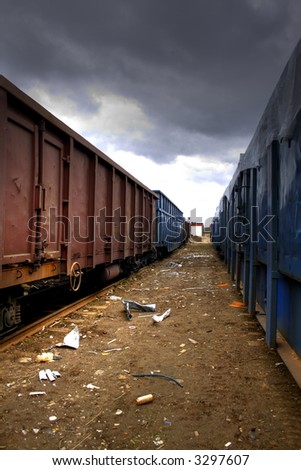 Deserted and empty trainyard
