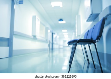 Deserted hospital corridor, concept of extended waiting. - Shutterstock ID 388228693