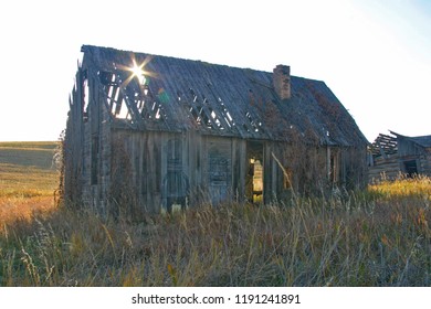 Deserted Old Farm Cabin In Southern Idaho