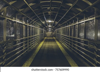 A Deserted Pedestrian Crossing At Night