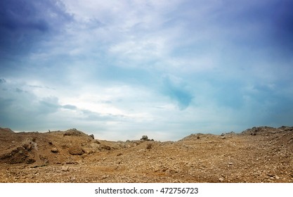 Deserted Place. Landscape With Ground And Sky