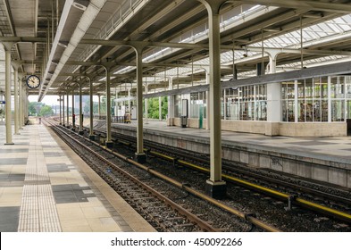Deserted Platform in a Train Station
