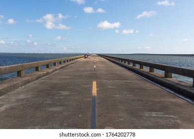 Deserted Road Bridge To ST George Island Florida USA