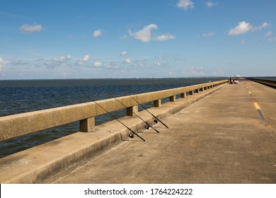 Deserted Road Bridge To ST George Island Florida USA