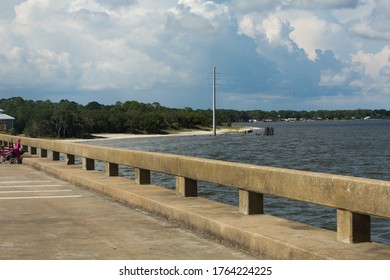 Deserted Road Bridge To ST George Island Florida USA