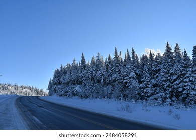 A deserted road in winter - Powered by Shutterstock