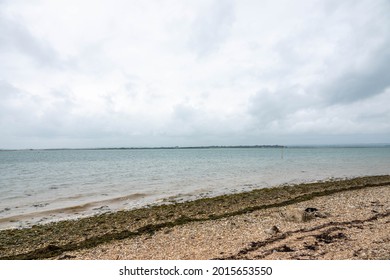 Deserted Rustic Beach In England On A Stormy Summer Day