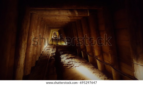 Deserted salt mine\
shaft in Hallein,\
Austria