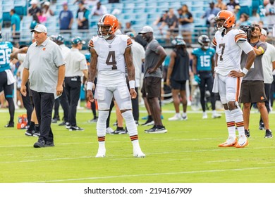 Deshaun Watson Jacoby Brissett Cleveland Browns Jacksonville Jaguars TIAA Bank Field Jacksonville Florida August 12, 2022