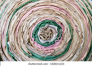 Design circle fabric pattern background, handmade recycle fabric 