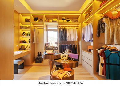 Design And Clothes In Luxury Wardrobe