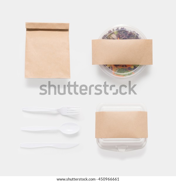 Download Design Concept Mockup Salad Bag Container Stock Photo (Edit Now) 450966661