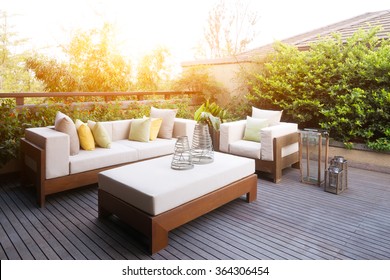design and furniture in modern patio - Shutterstock ID 364306454