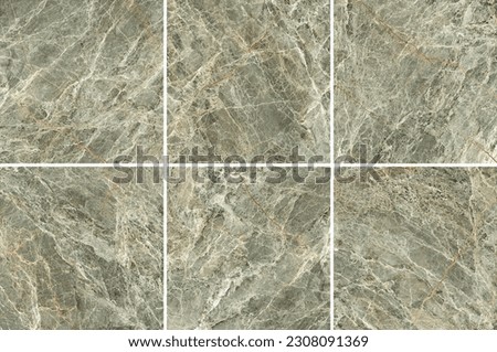 Design of Laid Marble Tiles on Floor, Green Coloured Interior or Decorative Concept, Natural Granite Slab Ceramic Tile With Uneven Veining Pattern, Rough Stone and Crackle Surface with High Resolution
