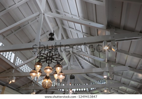 Design Lantern Decoration Coffee Shop Installed Stock Photo Edit