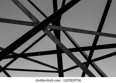 Design metal chaos lines pylons - Shutterstock ID 1107829736