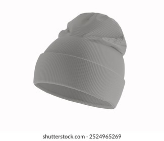 design a mock up image of a beanie hat or plain winter hat in gray on a white background

 - Powered by Shutterstock