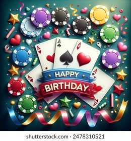 Design Poker Themed Happy Birthday Design AIgenerated image 2478312267