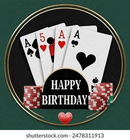Design Poker Themed Happy Birthday Design AIgenerated image 2478312267