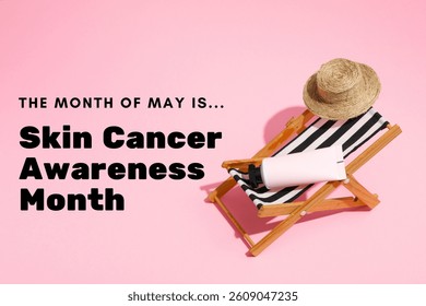 Design postcard featuring summer elements for skin cancer awareness in May
