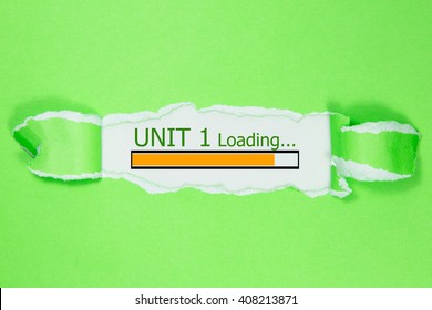 Design Of Progress Bar, Unit 1 Loading With Green Torn Paper 