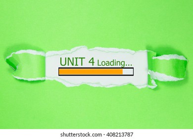 Design Of Progress Bar, Unit 4 Loading With Green Torn Paper 