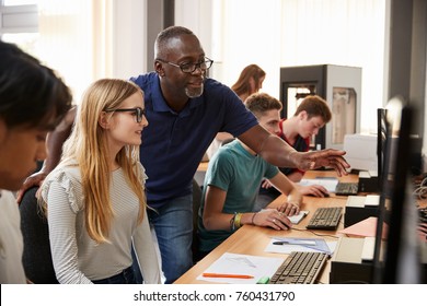 Design Students With Teacher Working In CAD/3D Printing Lab - Shutterstock ID 760431790