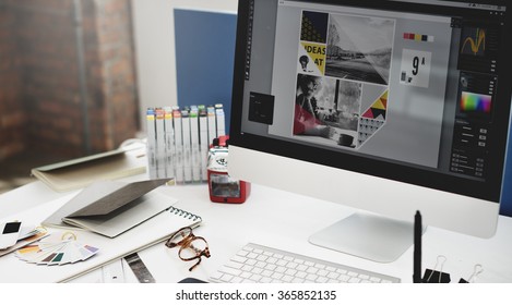 Design Studio Creativity Ideas Wood Palette Decoration Concept - Shutterstock ID 365852135