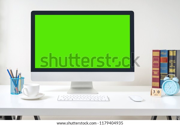 Office Desk Green Screen Background