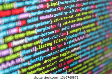 Design write technology background. Programming on monitor background. Web site codes on computer monitor Source abstract algorithm concept. cloud information flow. Software and PHP and field. 