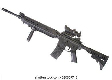 Designated marksmans rifle rifle isolated on a white background