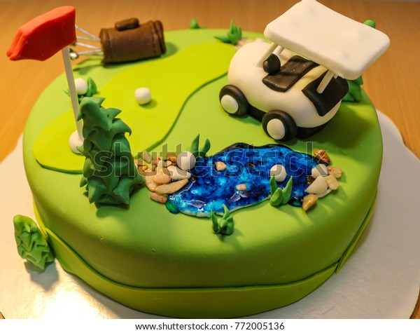 Designed Birthday Cake Golf Theme Photo De Stock Modifiable