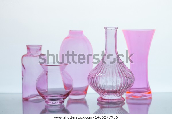 Designer Colored Glass Vases On White Stock Photo Edit Now