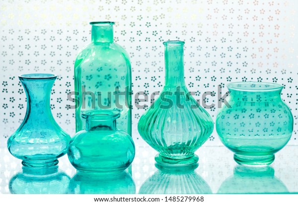 Designer Colored Glass Vases On White Stock Photo Edit Now