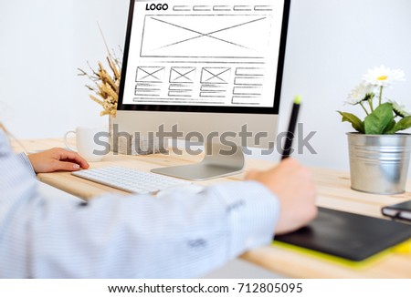 designer working with a computer