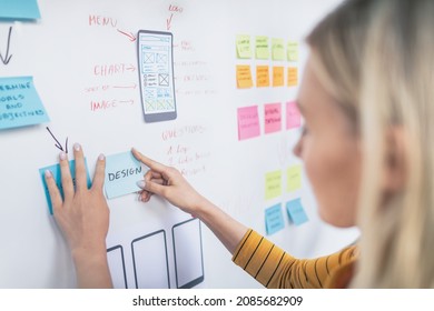 Designers drawing website ux app development. User experience concept.