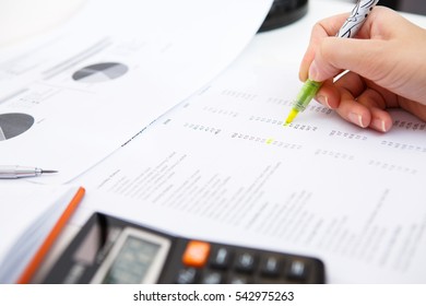 Desk Of Accountant With Papers