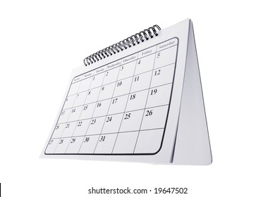 Desk Calendar On Isolated White Background