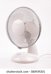 Desk Fan Isolated On The White Background