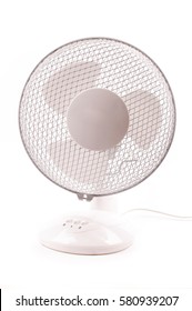 Desk Fan Isolated On The White Background