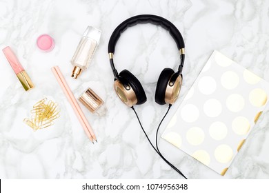 Desk And Feminine Accesories